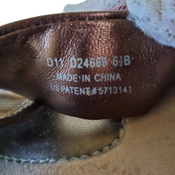 COLE HAAN Sandal Shoe Women's 6.5B Strap 2" Heel Wedge Slip On Brown - Picture 8 of 14